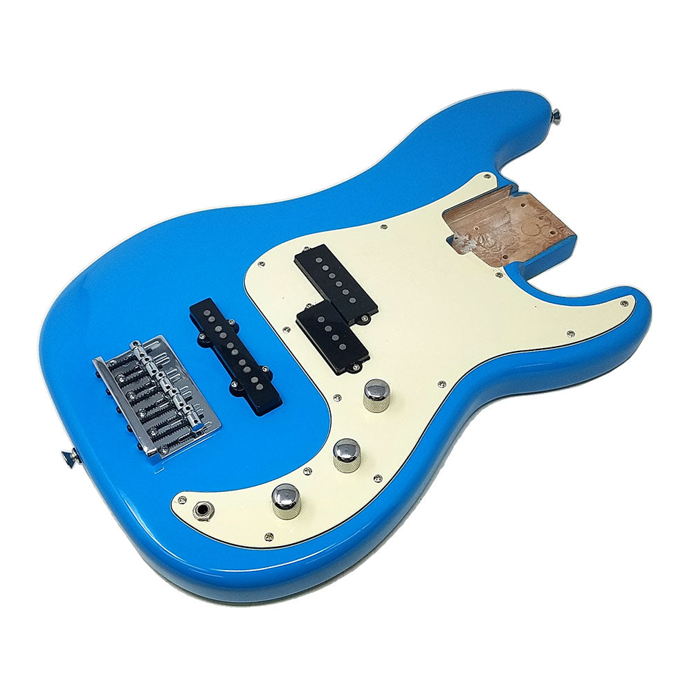 Allen Eden 5 String Jazz Bass Body Robin's Egg Blue | Alder Loaded with 3 Ply Pickguard