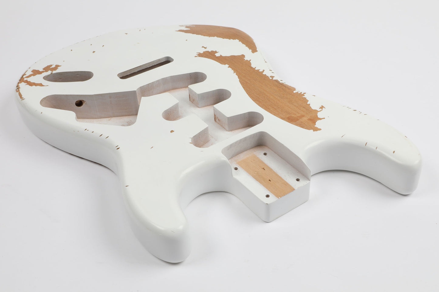 AE Guitars® S-Style Alder Replacement Guitar Body Relic Nitro Top Antique White - Antique White