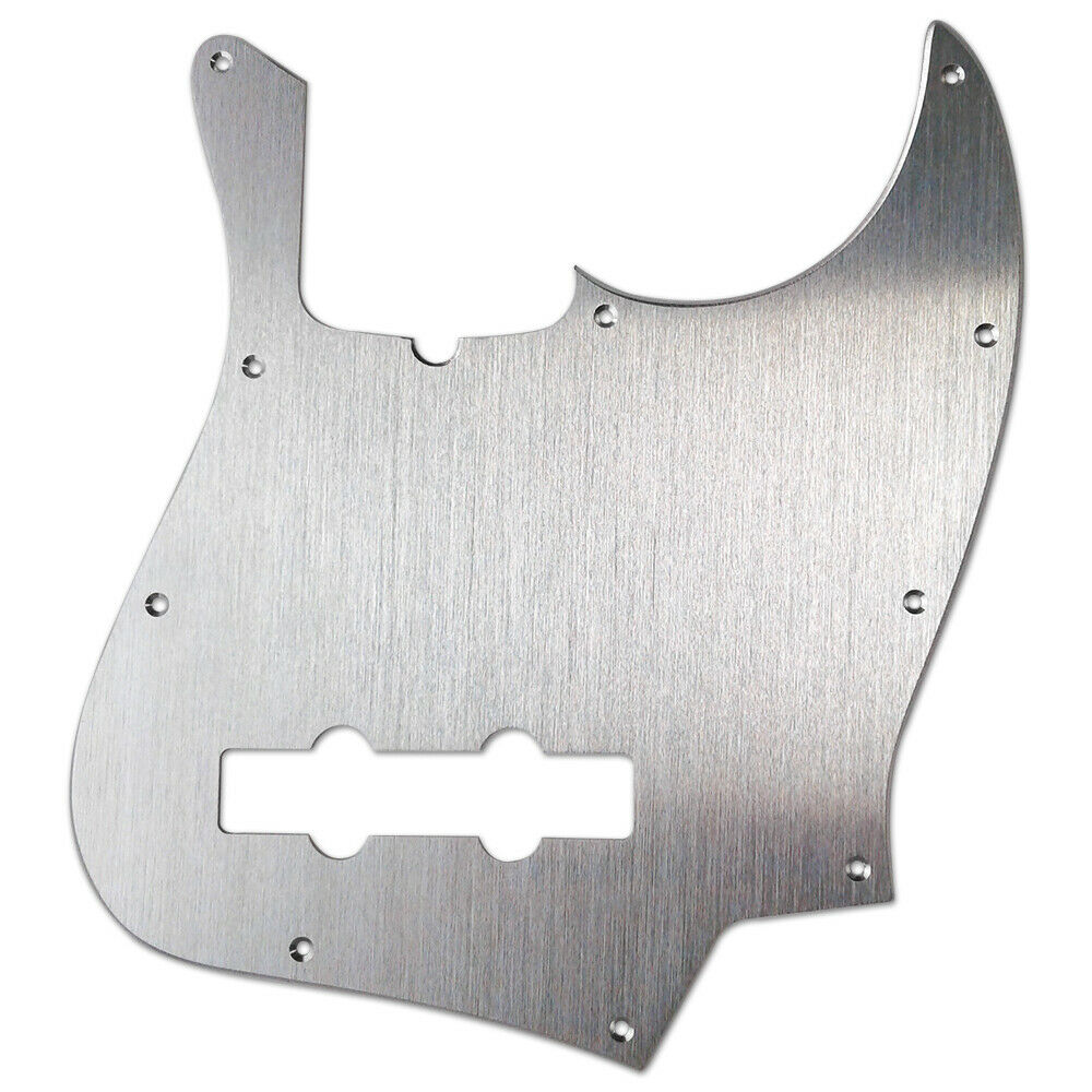 American Standard 5-String Jazz Bass Pickguard Silver Brushed Aluminum Finish