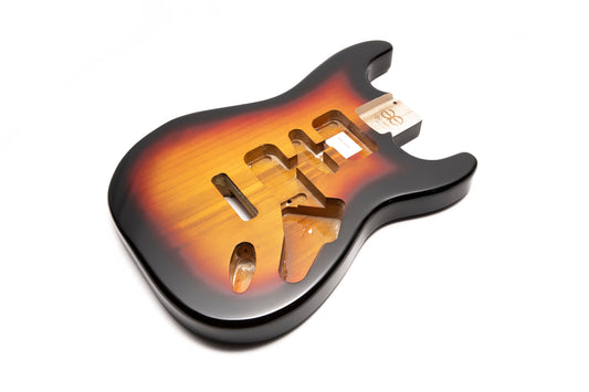 AE Guitars® S-Style Paulownia Replacement Guitar Body 3 Tone Sunburst