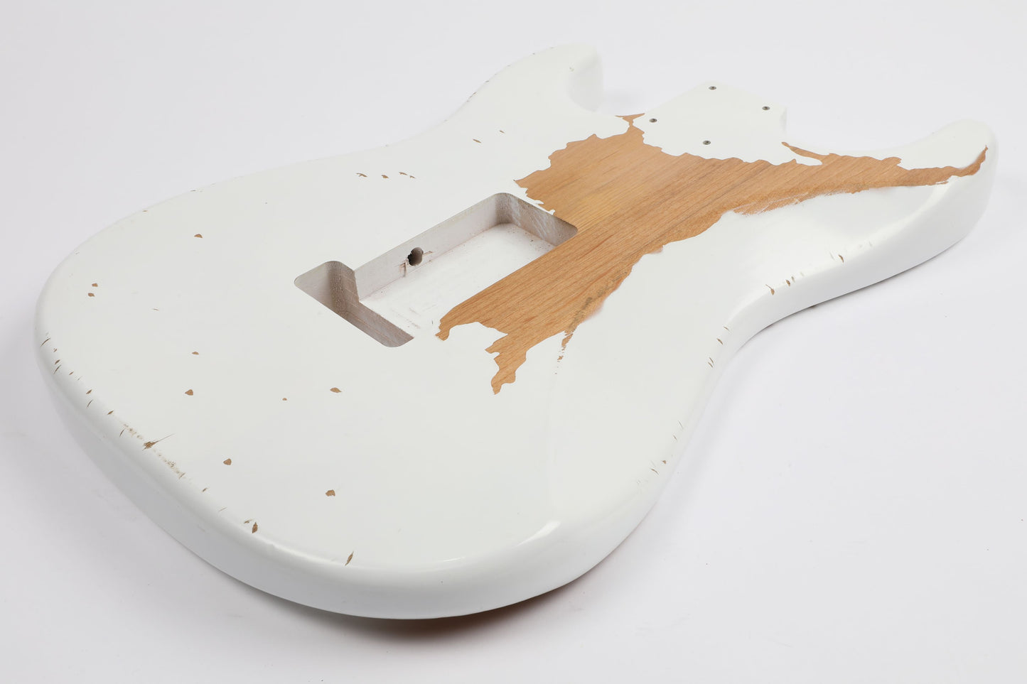 AE Guitars® S-Style Alder Replacement Guitar Body Relic Nitro Top Antique White - Antique White