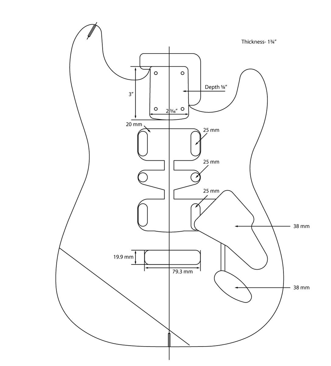 AE Guitars® S-Style Alder Replacement Guitar Body Butterscotch Blonde