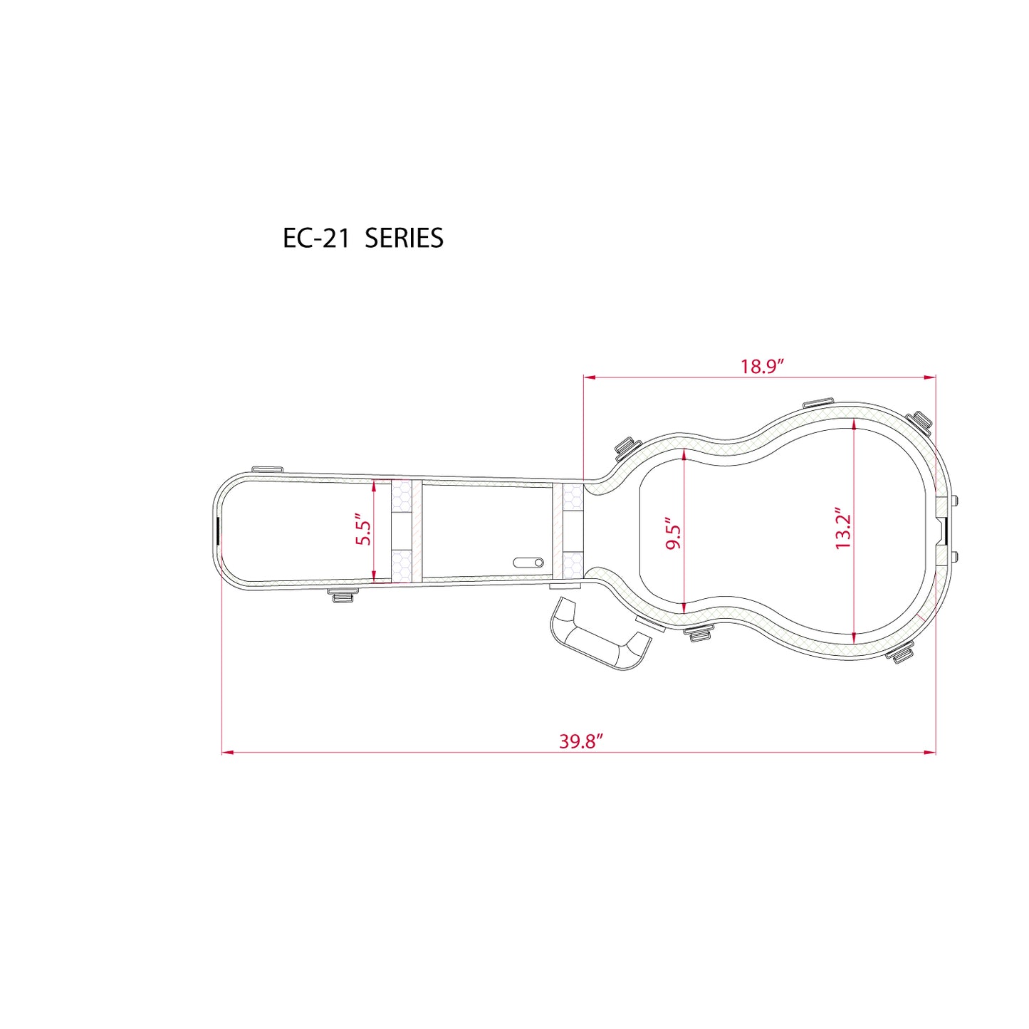 Allen Eden Alligator Skin Hardshell Guitar Case for Arch Top Les Paul Styles
