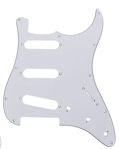 Strat Pickguard 11-Hole | White 3-Ply | Fits USA & MIM Fender Stratocaster | Shielded S-Style