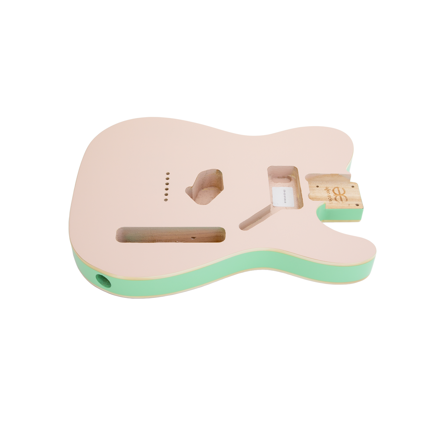 AE Guitars® T-Style Paulownia Guitar Body Shell Pink and Seafoam Green Sides