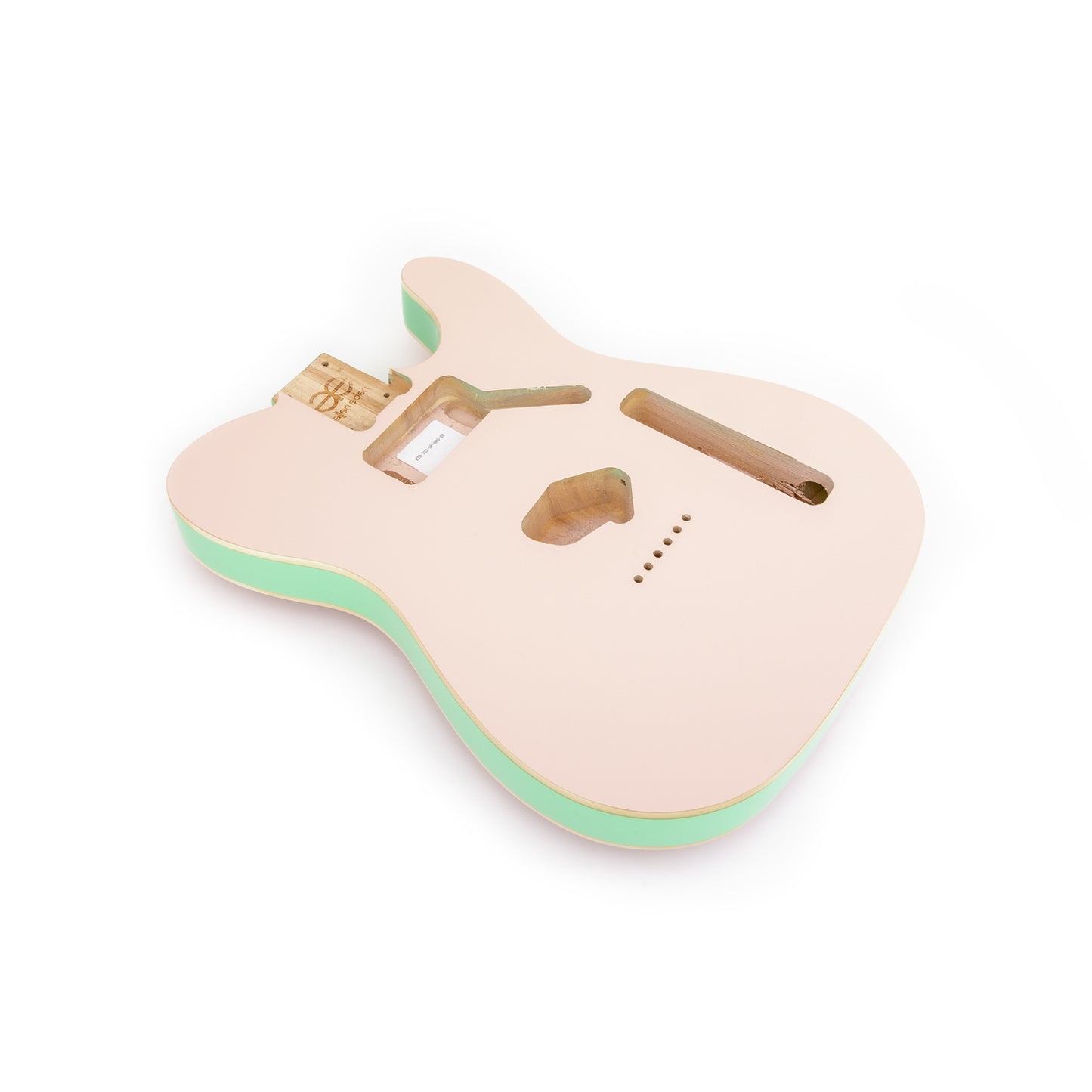 AE Guitars® T-Style Paulownia Guitar Body Shell Pink and Seafoam Green Sides