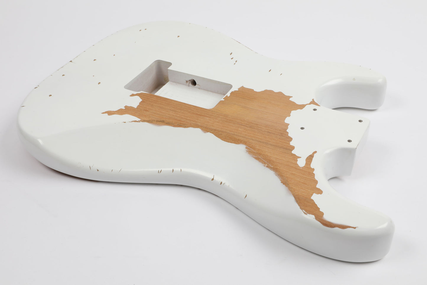 AE Guitars® S-Style Alder Replacement Guitar Body Relic Nitro Top Antique White - Antique White