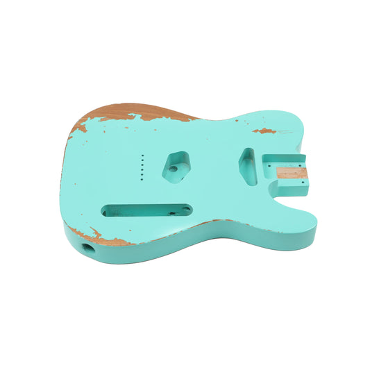 AE Guitars® T-Style Alder Replacement Guitar Body Relic Nitro Top Seafoam Green