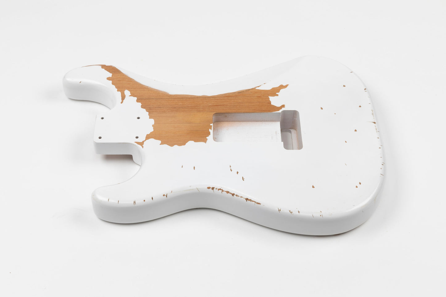 AE Guitars® S-Style Alder Replacement Guitar Body Relic Nitro Top Antique White - Antique White