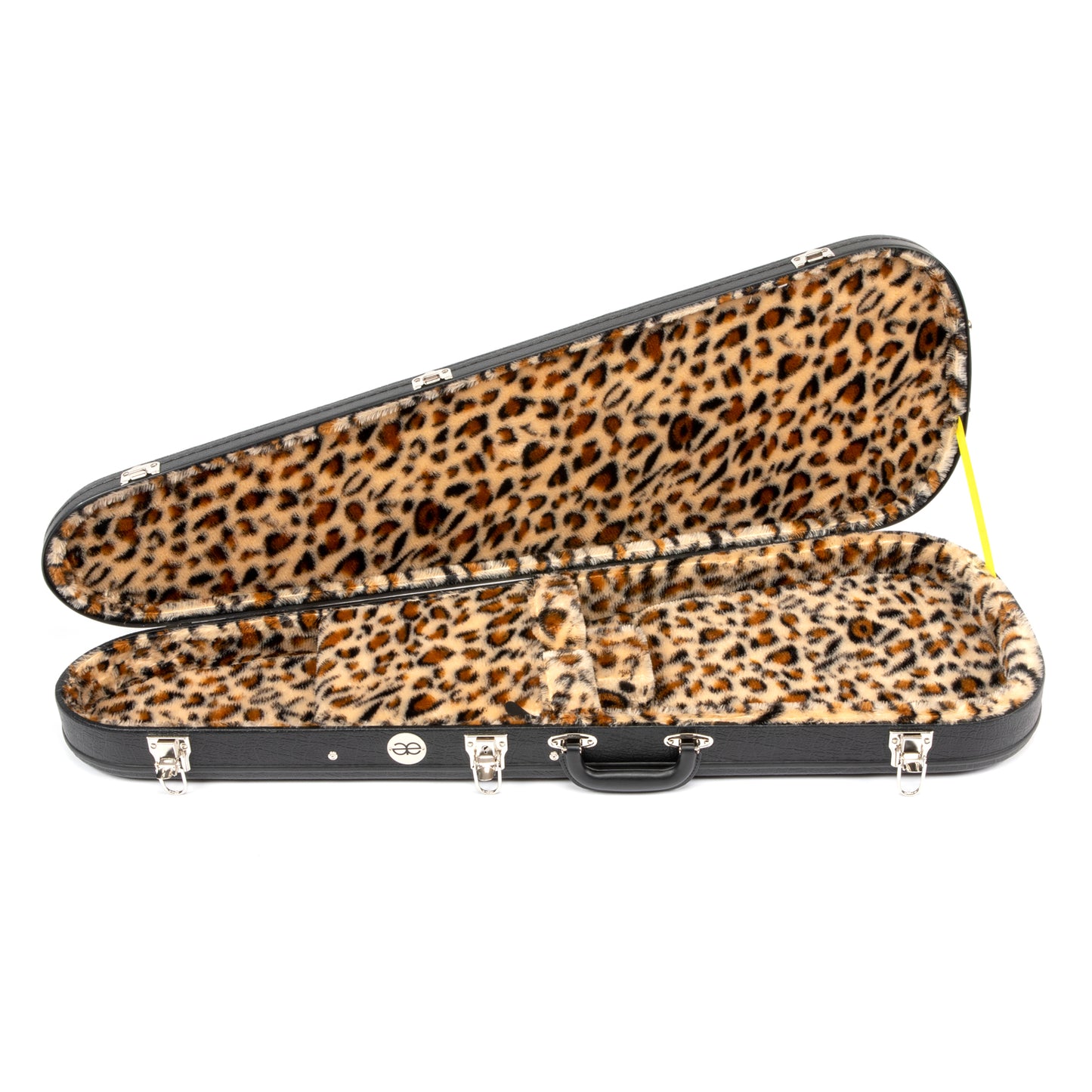 Teardrop Alligator Brown Guitar Case with Black Tolex / Leopard Soft Plush