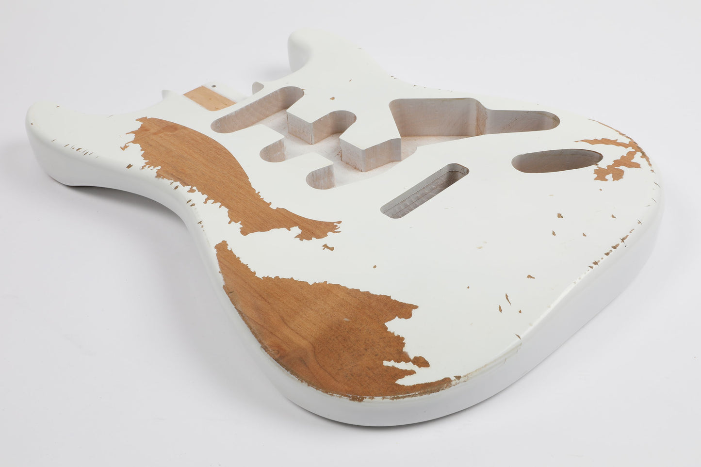 AE Guitars® S-Style Alder Replacement Guitar Body Relic Nitro Top Antique White - Antique White