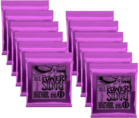 Ernie Ball Power Slinky Nickel Wound Electric Guitar Strings - 11-48 Gauge 12 Pack