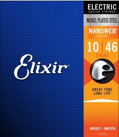 Elixir Strings 12052 Nanoweb Electric Guitar Strings - .010-.046 Light