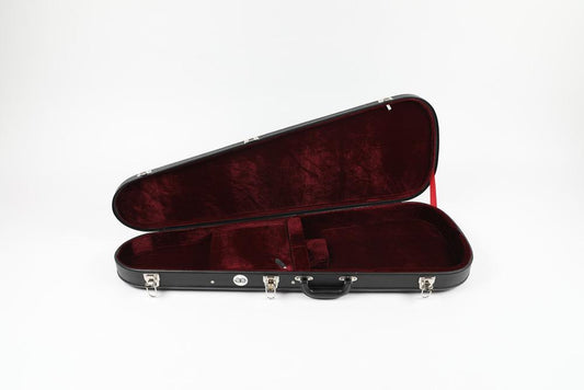 Teardrop Black Tolex Guitar Case with Burgundy Super Soft Plush