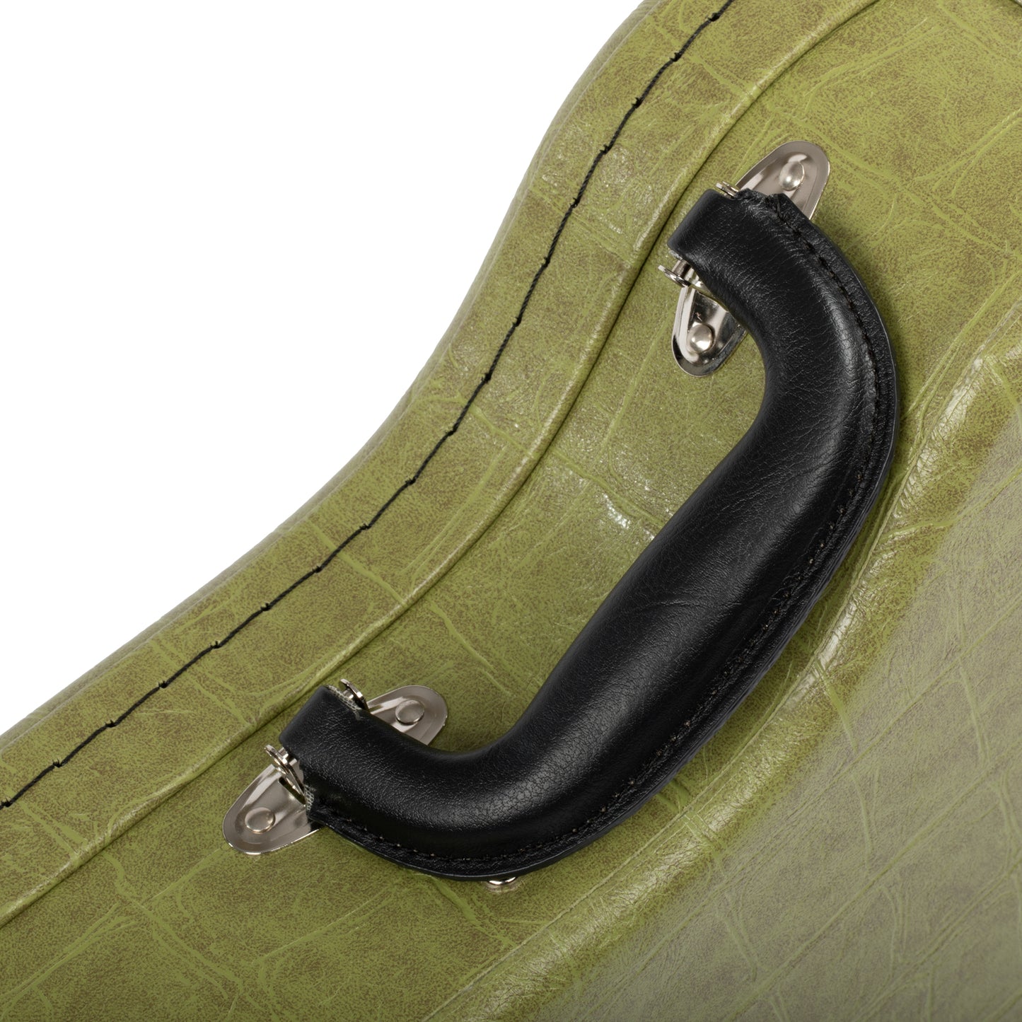 Allen Eden Army Green Arch Top Les Paul Alligator Skin Hardshell Guitar Case