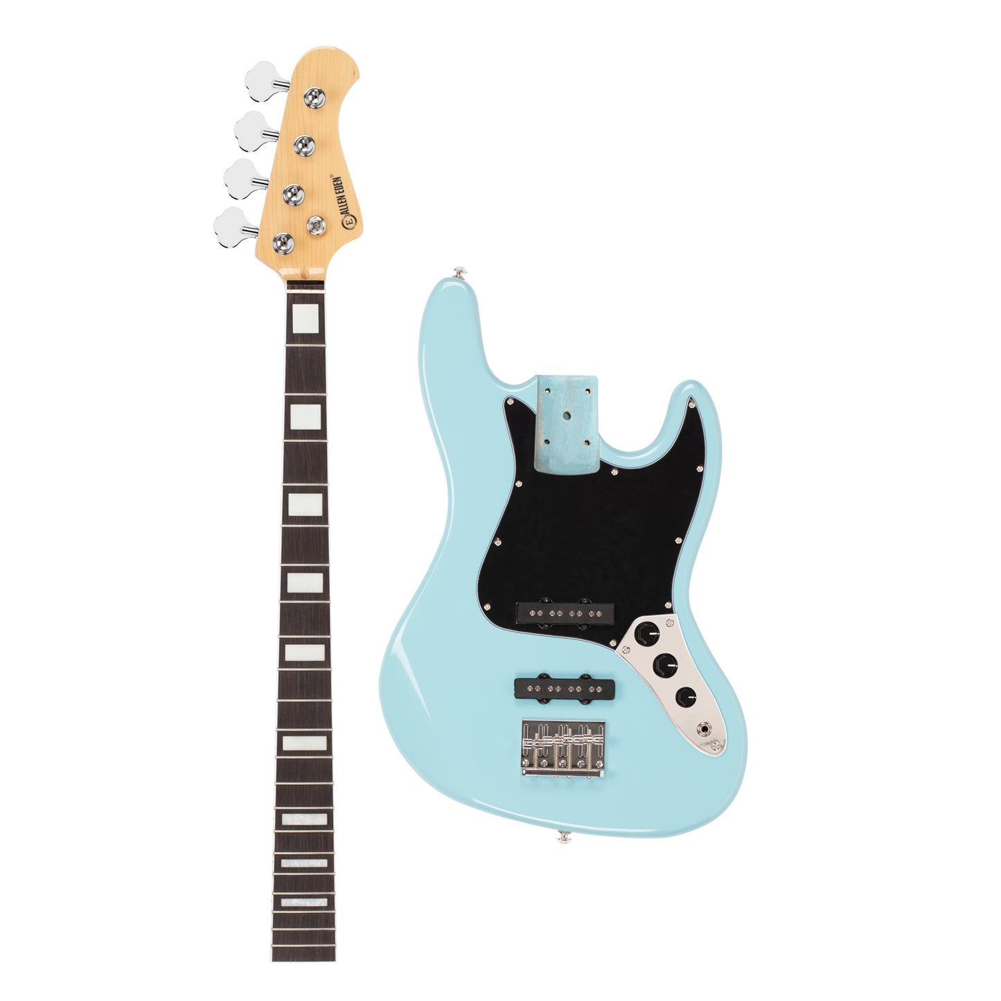 AE Guitars® Build Series 4 String Disciple Neck/Body Combo Kit Sonic Blue