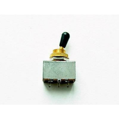 3 Way Closed Guitar Toggle Switch Gold with Black Cap